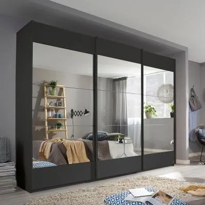 Malibu 3 Door Sliding Wardrobe - Metallic Dark Grey