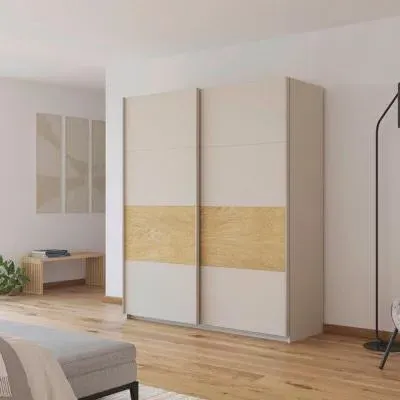 Malva 181cm 2 Door Sliding Wardrobe - Champagne