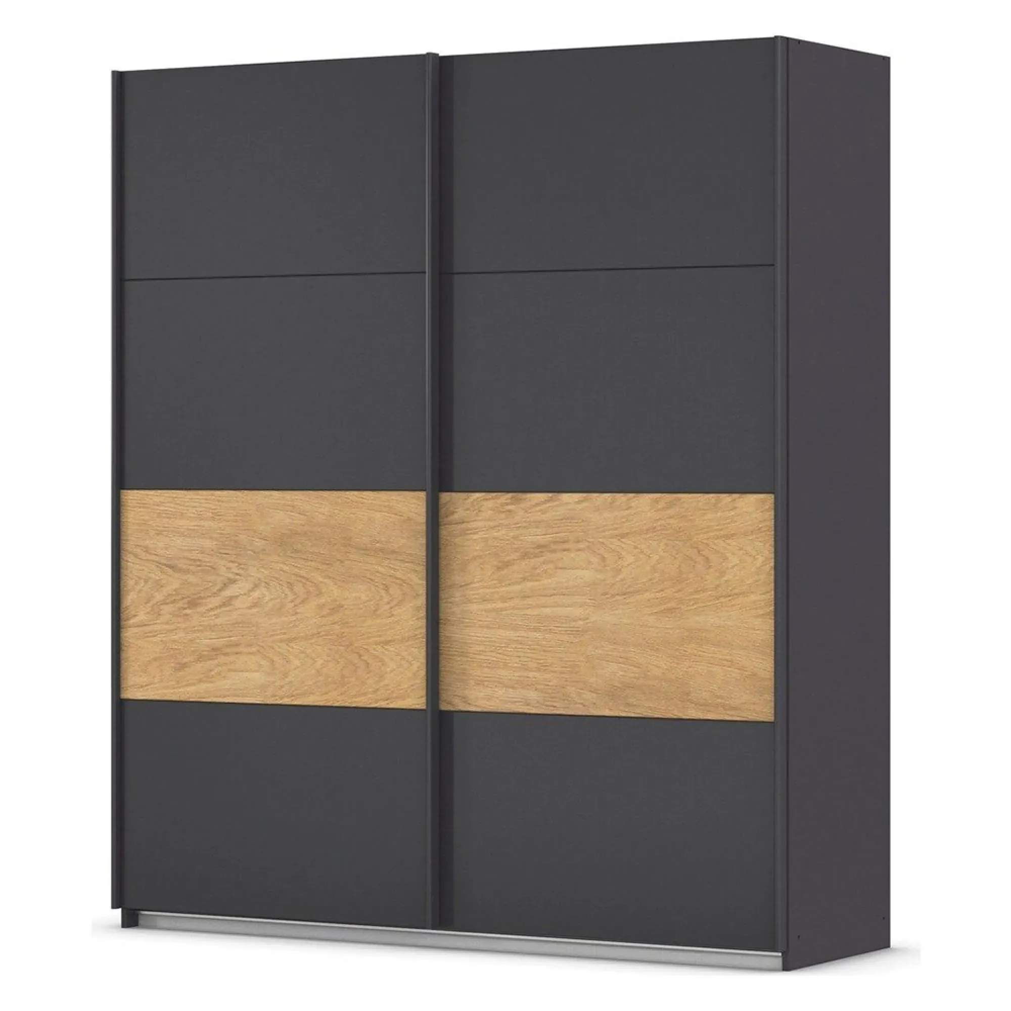 Malva 181cm 2 Door Sliding Wardrobe - Metallic Dark Grey