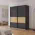 Malva 181cm 2 Door Sliding Wardrobe - Metallic Dark Grey