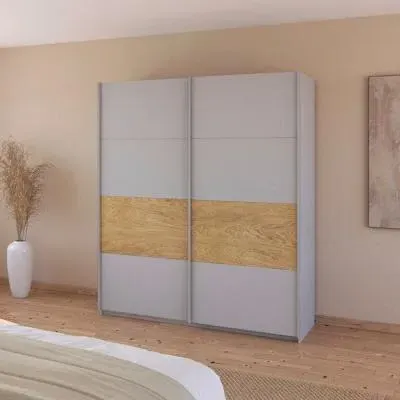 Malva 181cm 2 Door Sliding Wardrobe - Silk Grey