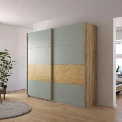 Malva 226cm 2 Door Sliding Wardrobe - Artisan Oak image