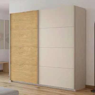 Malva 226cm 2 Door Sliding Wardrobe - Champagne, Oak