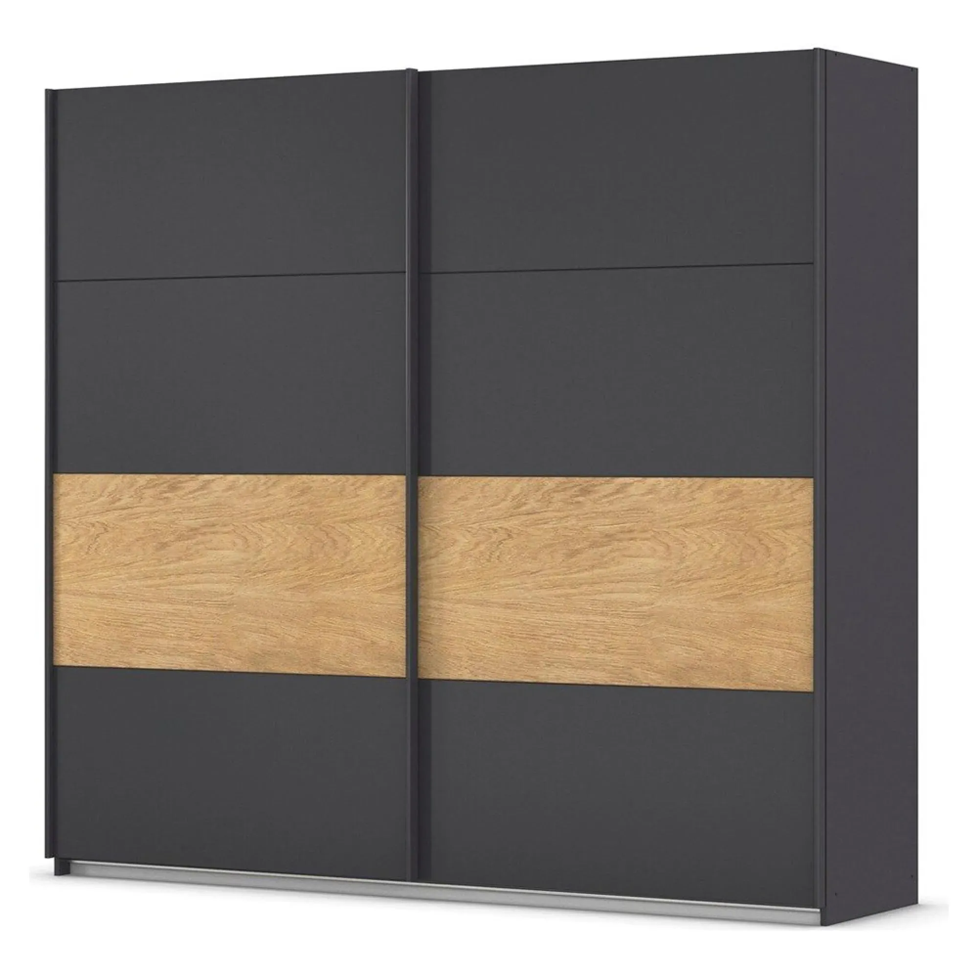 Malva 226cm 2 Door Sliding Wardrobe - Metallic Dark Grey