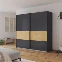 Malva 226cm 2 Door Sliding Wardrobe - Metallic Dark Grey