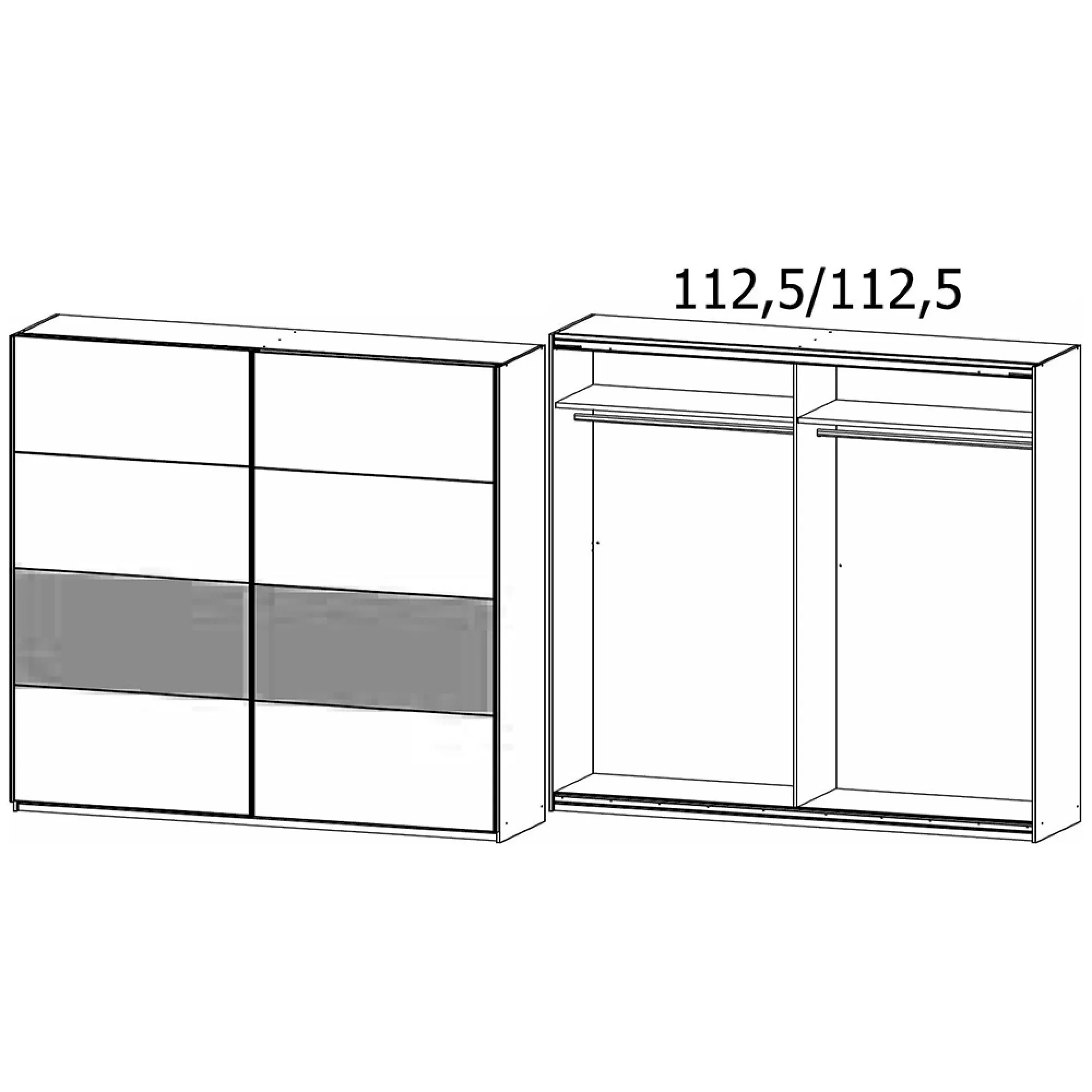 Malva 226cm 2 Door Sliding Wardrobe - Silk Grey