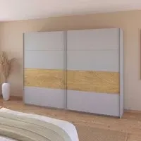 Malva 271cm 2 Door Sliding Wardrobe - Silk Grey