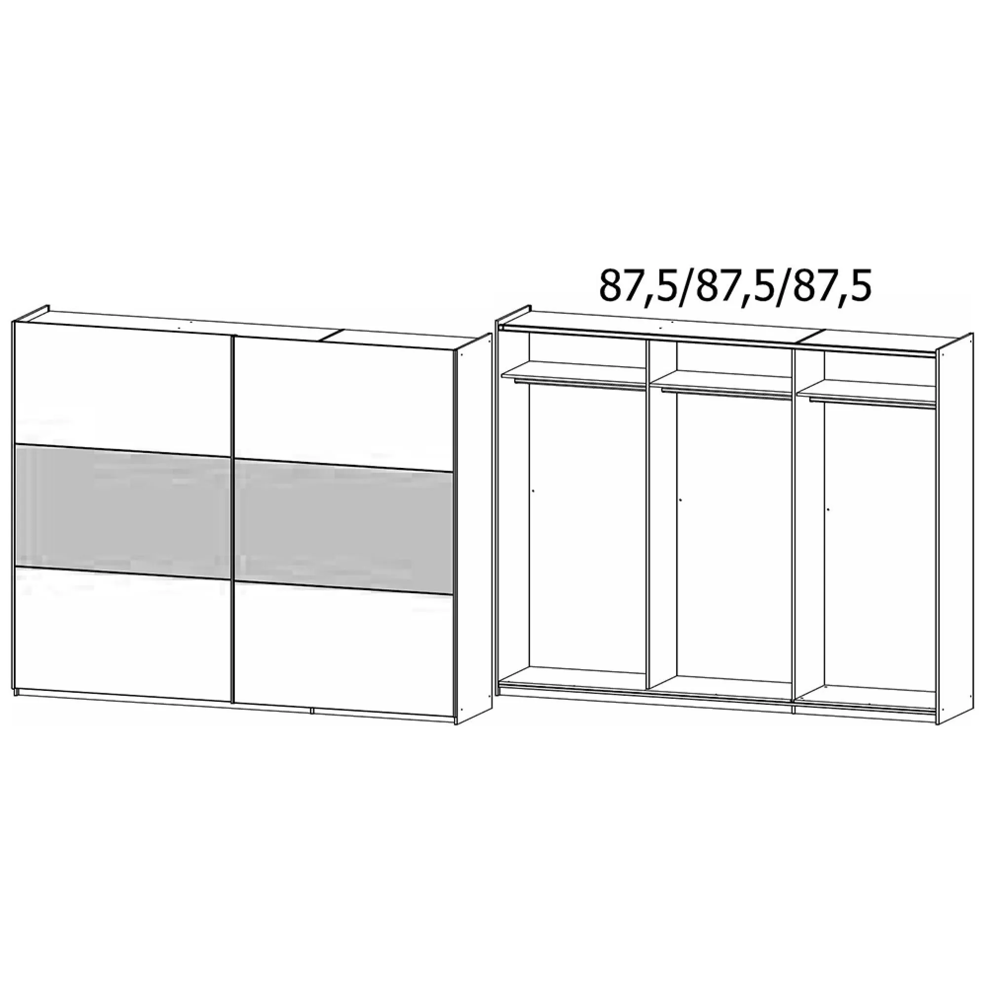 Marbella 2 Door Sliding Wardrobe - Champagne, Oak