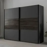 Marbella 2 Door Sliding Wardrobe - Grey, Oak