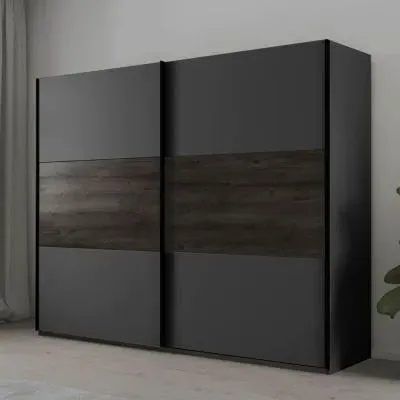 Marbella 2 Door Sliding Wardrobe - Grey, Oak