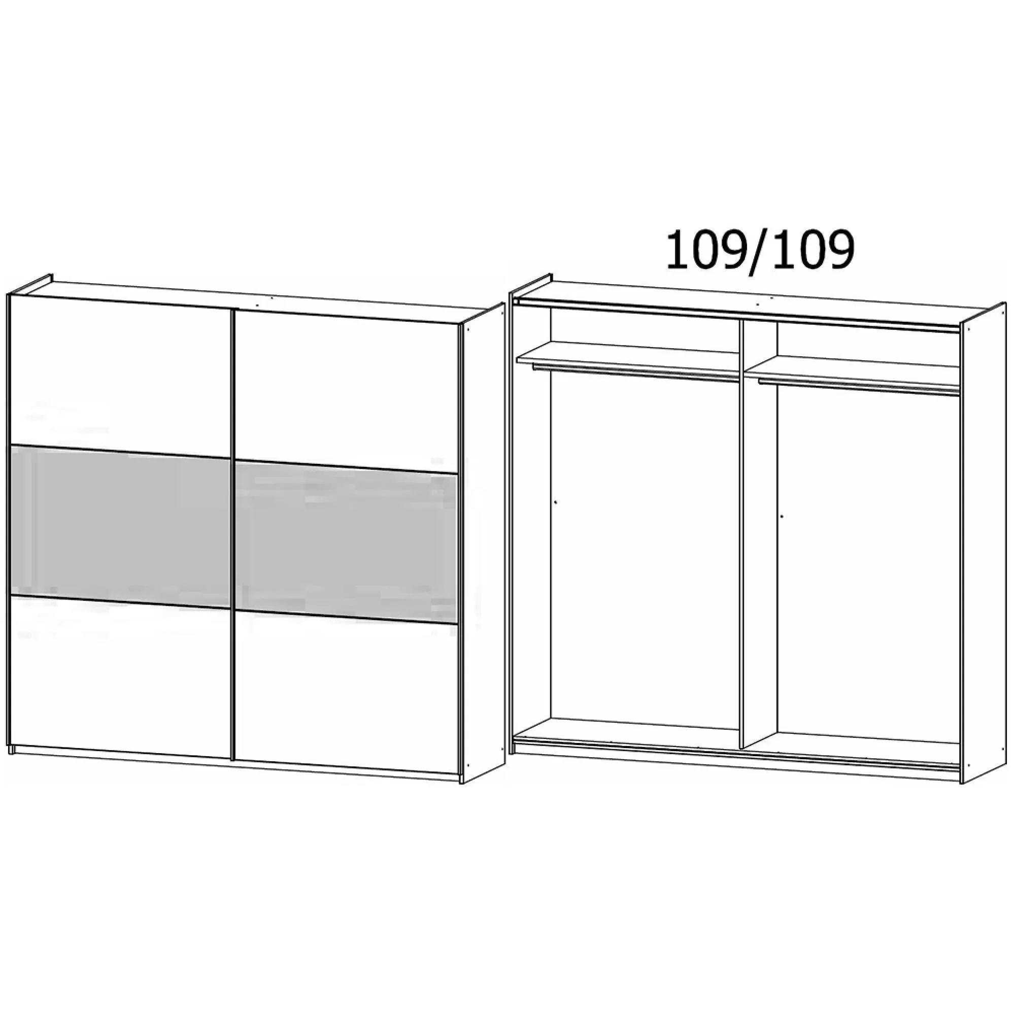 Marbella 218cm 2 Door Sliding Wardrobe - Metallic Dark Grey