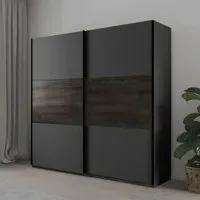 Marbella 218cm 2 Door Sliding Wardrobe - Metallic Dark Grey