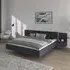 Marbella King Size Bed with 2 Hanging Bedside Tables - Dark Grey