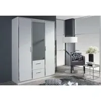 Marl 3 Door Combi Wardrobe with Mirrors - Alpine White