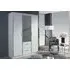 Marl 3 Door Combi Wardrobe with Mirrors - Alpine White