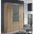Marl 3 Door Combi Wardrobe with Mirrors - Sonoma Oak