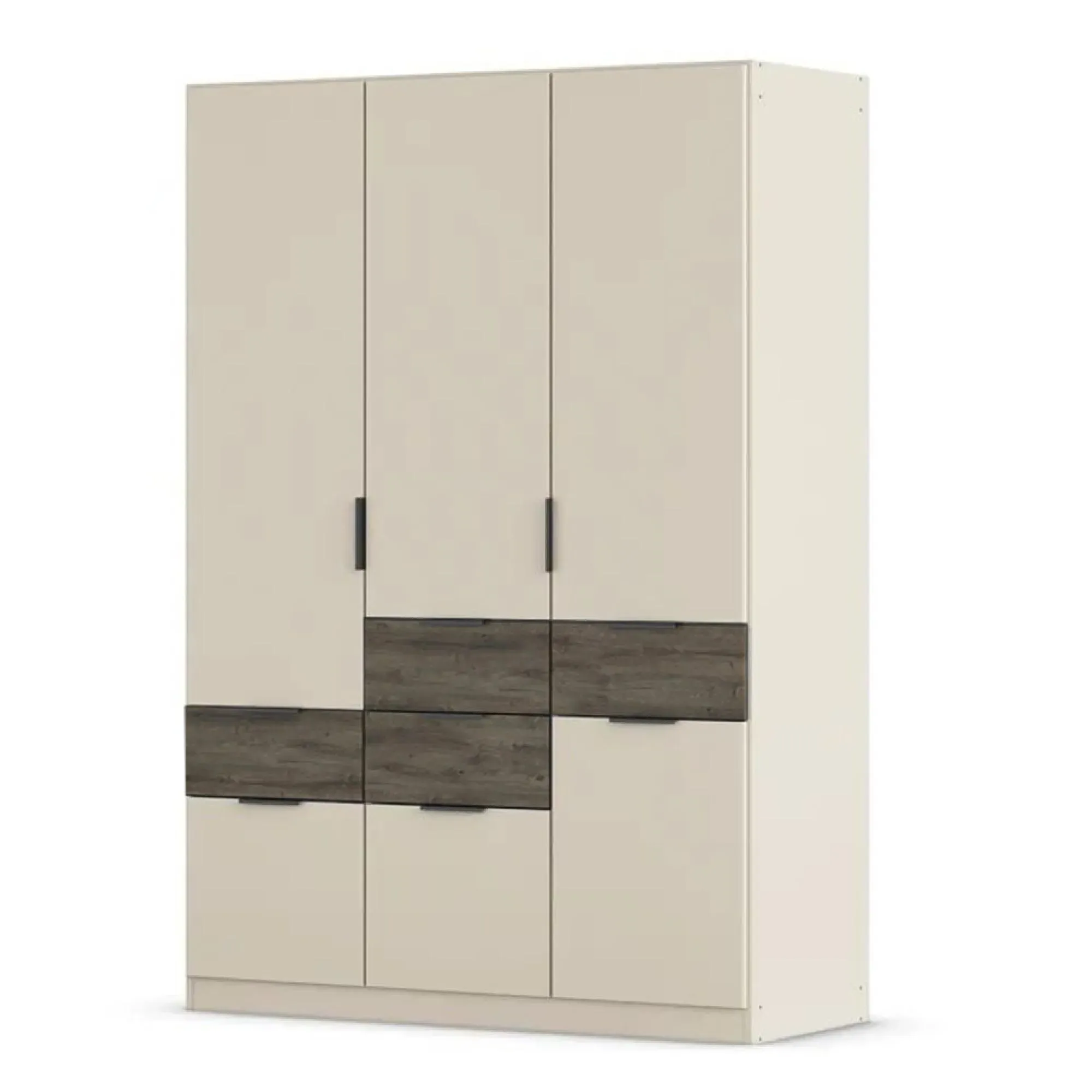 Mats 4 Door Wardrobe with Drawer - Champagne, Atlantic Dark Oak
