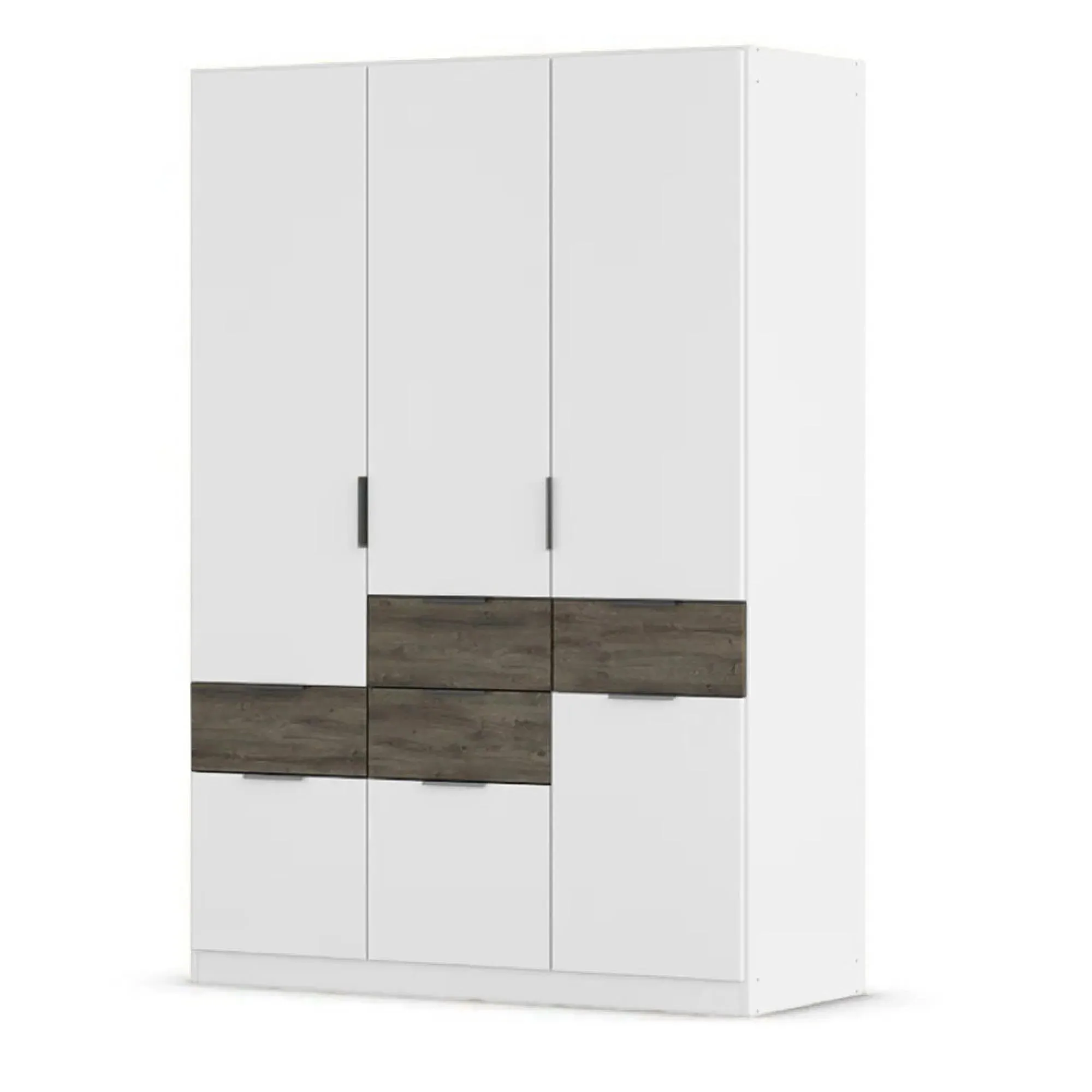 Mats 4 Door Wardrobe with Drawer - White, Oak