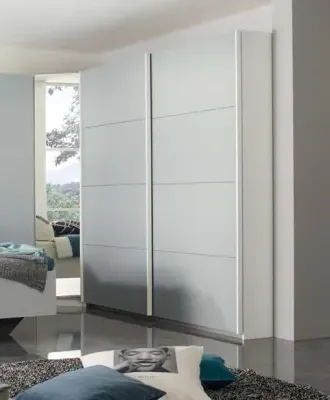 Memphis 181cm 2 Door Sliding Wardrobe - Silk Grey, White image