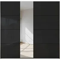 Miramar 2 Door Sliding Wardrobe - Black, Glass