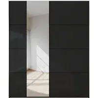 Miramar 2 Door Sliding Wardrobe - Black, Glass