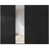 Miramar 2 Door Sliding Wardrobe - Black, Glass