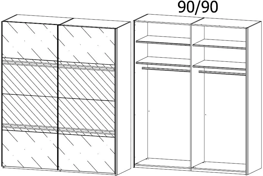 Miramar 2 Door Sliding Wardrobe - Silk Grey