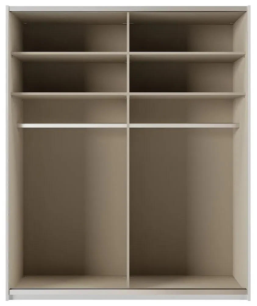 Miramar 2 Door Sliding Wardrobe - Silk Grey, Glass