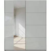 Miramar 2 Door Sliding Wardrobe - Silk Grey, Glass