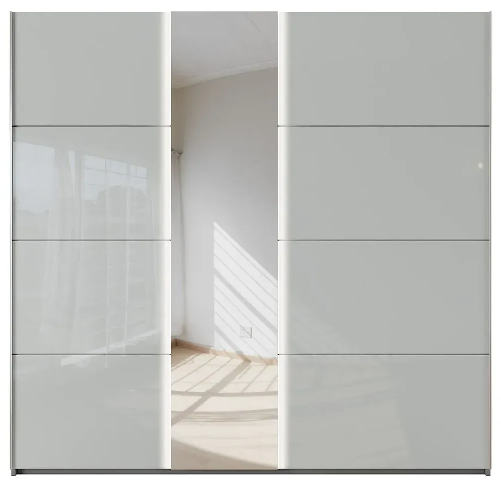 Miramar 2 Door Sliding Wardrobe - Silk Grey, Glass