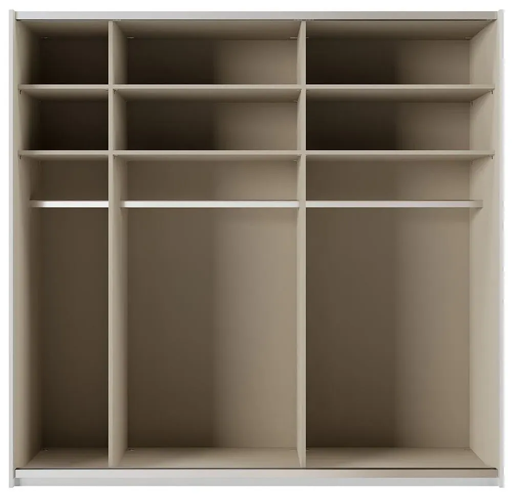 Miramar 2 Door Sliding Wardrobe - Silk Grey, Glass