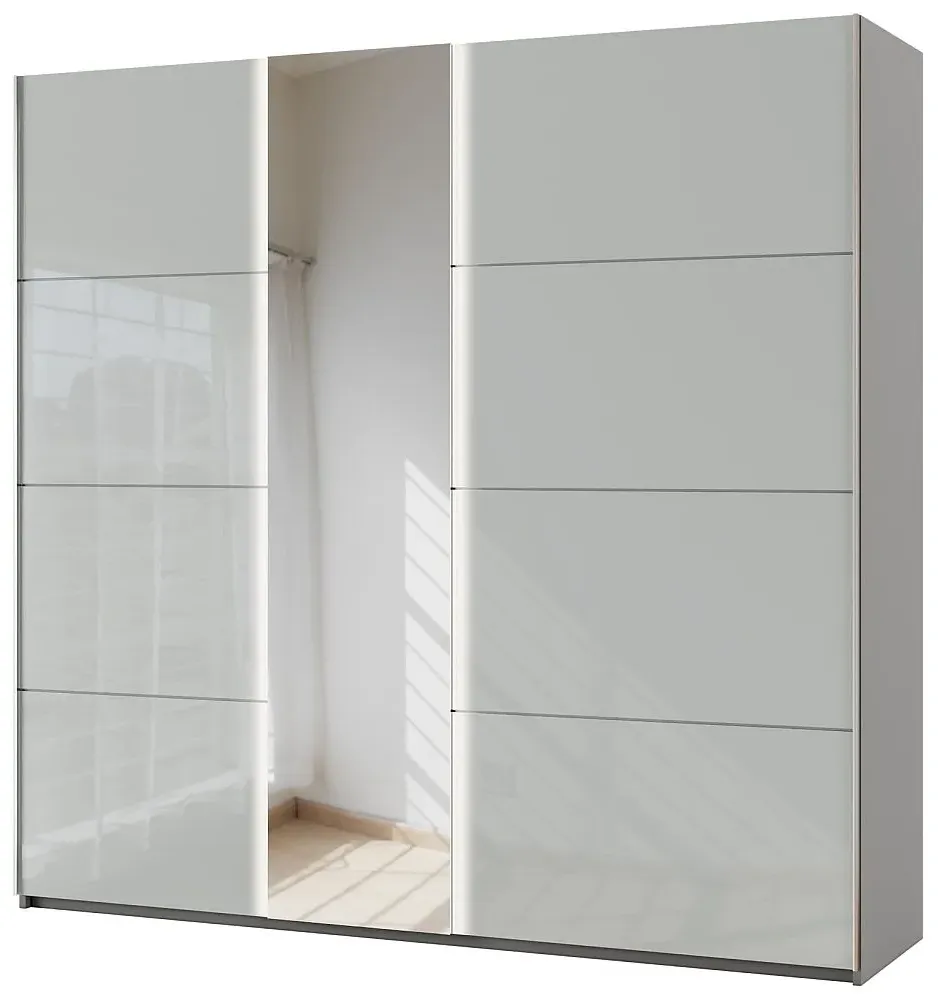 Miramar 2 Door Sliding Wardrobe - Silk Grey, Glass