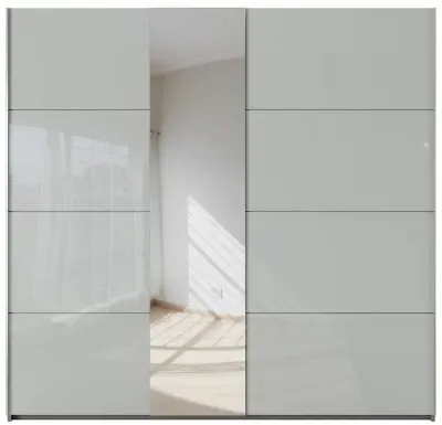 Miramar 2 Door Sliding Wardrobe - Silk Grey, Glass