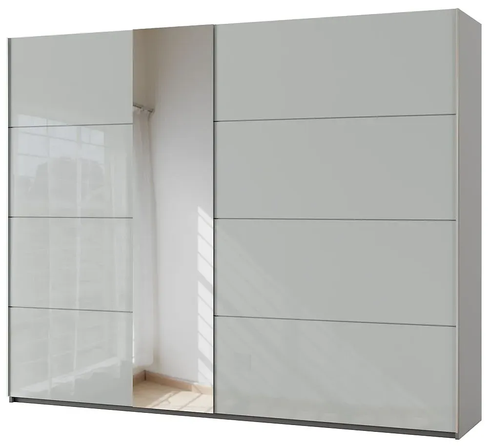 Miramar 2 Door Sliding Wardrobe - Silk Grey, Glass