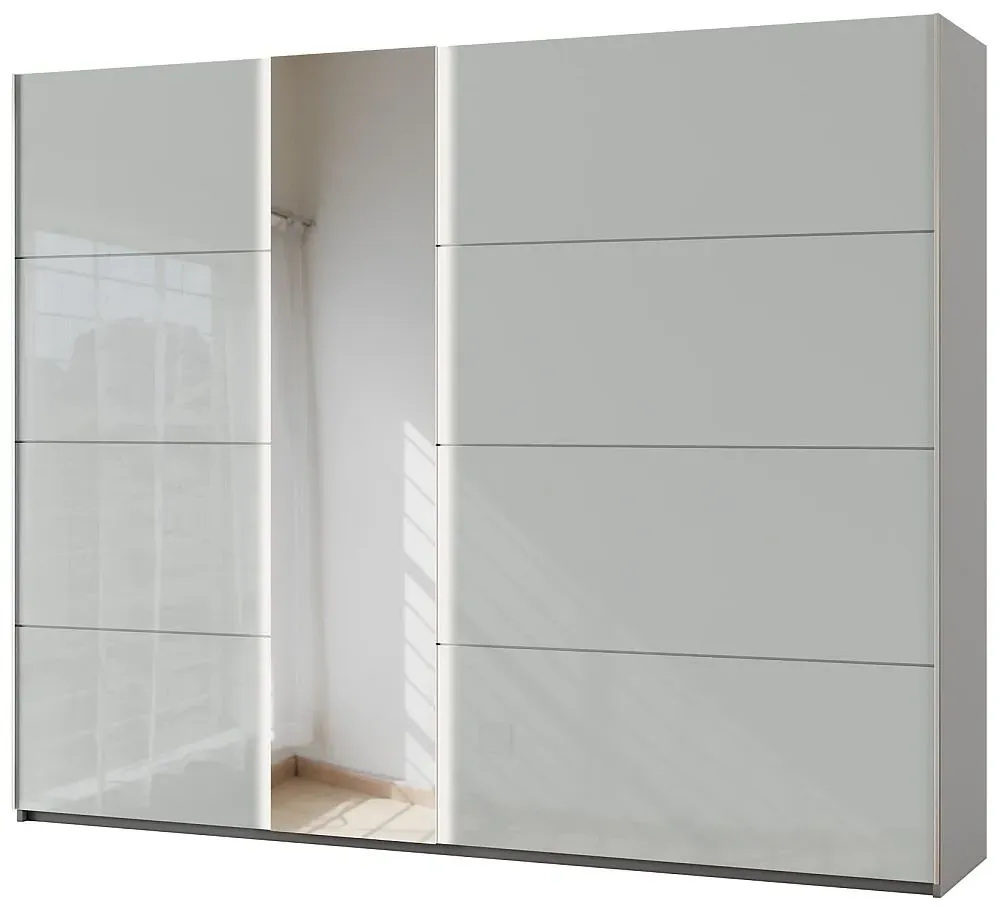 Miramar 2 Door Sliding Wardrobe - Silk Grey, Glass