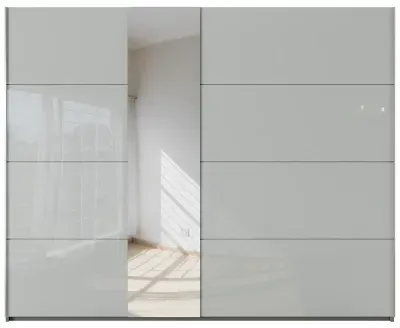 Miramar 2 Door Sliding Wardrobe - Silk Grey, Glass