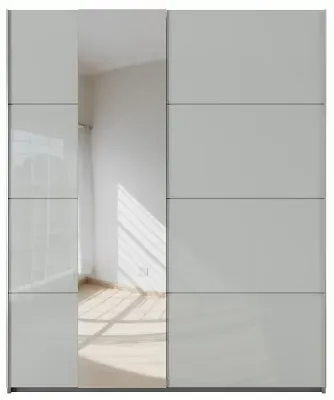 Miramar 2 Door Sliding Wardrobe - Silk Grey, Glass