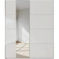 Miramar 2 Door Sliding Wardrobe - White, Glass