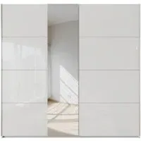 Miramar 2 Door Sliding Wardrobe - White, Glass