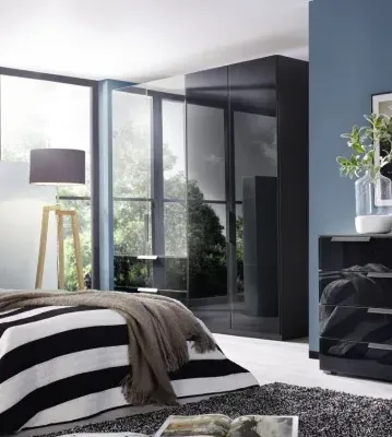 Miramar 4 Door Combi Wardrobe - Black