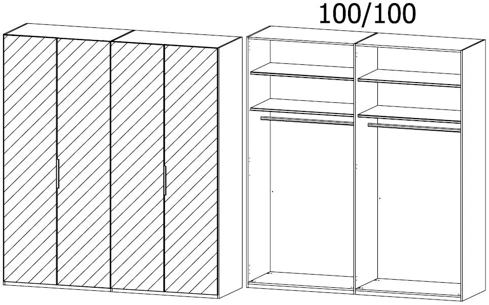 Miramar 4 Door Full Mirrored Wardrobe - Silk Grey