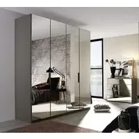 Miramar 4 Door Full Mirrored Wardrobe - Silk Grey