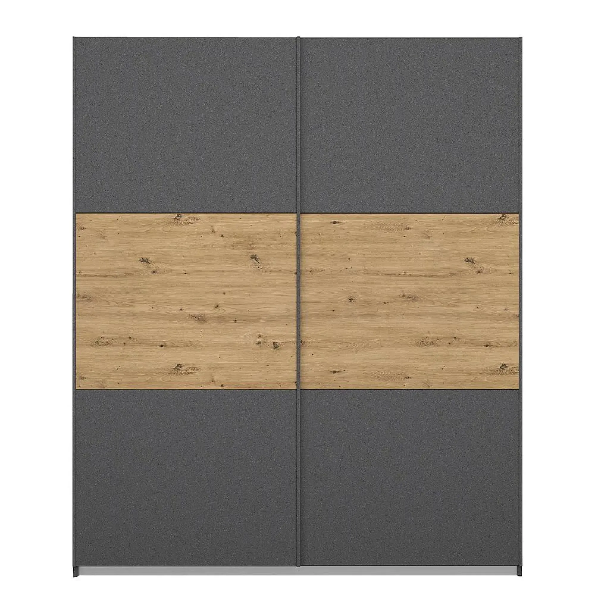 Miro 175cm 2 Door Sliding Wardrobe - Grey, Oak