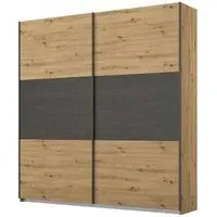 Miro 175cm 2 Door Sliding Wardrobe - Oak