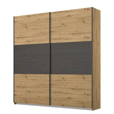 Miro 175cm 2 Door Sliding Wardrobe - Oak