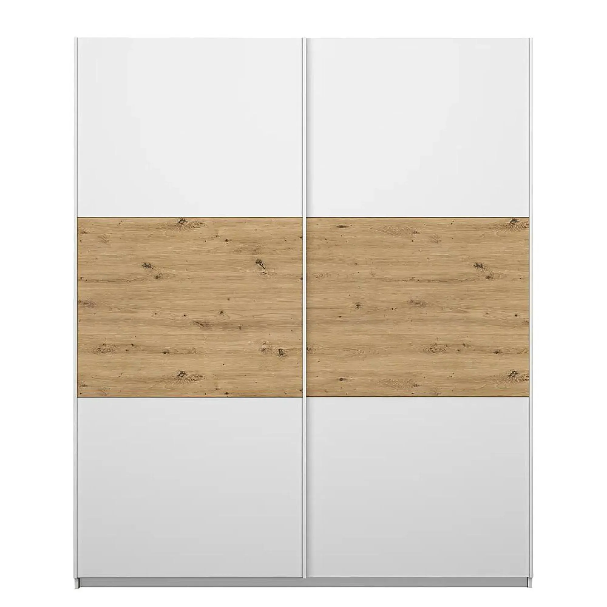 Miro 175cm 2 Door Sliding Wardrobe - White, Oak