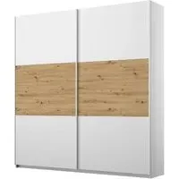Miro 175cm 2 Door Sliding Wardrobe - White, Oak