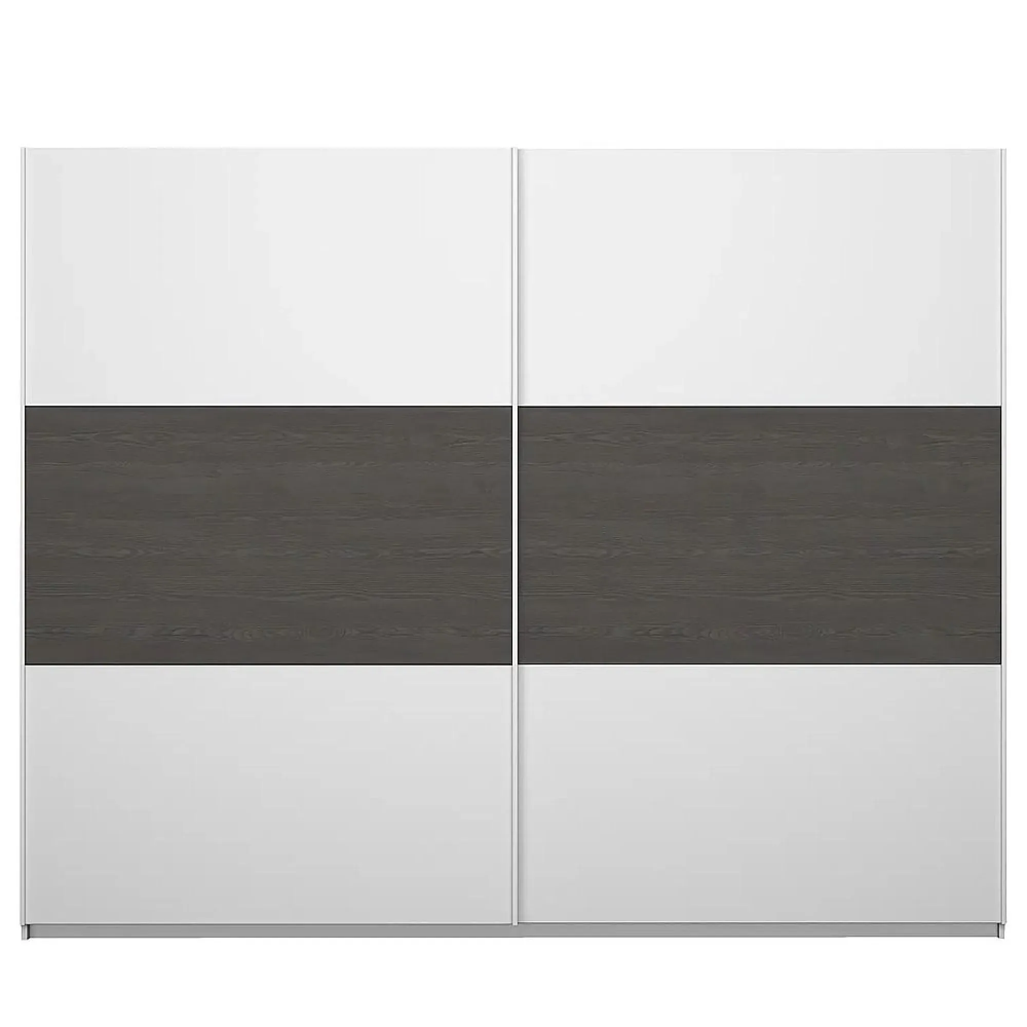 Miro 261cm 2 Door Sliding Wardrobe - Alpine White, Black Oak