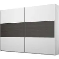 Miro 261cm 2 Door Sliding Wardrobe - Alpine White, Black Oak