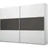 Miro 261cm 2 Door Sliding Wardrobe - Alpine White, Black Oak
